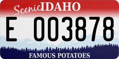 ID license plate E003878