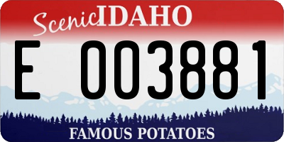 ID license plate E003881