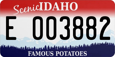 ID license plate E003882