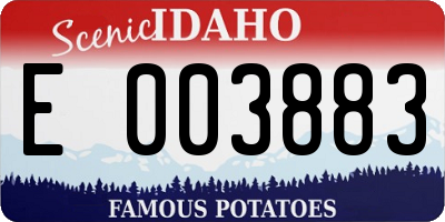 ID license plate E003883