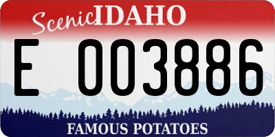 ID license plate E003886