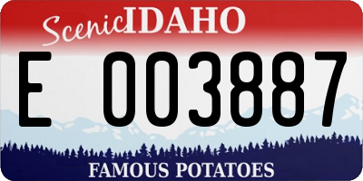 ID license plate E003887