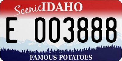 ID license plate E003888