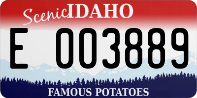 ID license plate E003889