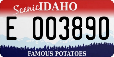 ID license plate E003890