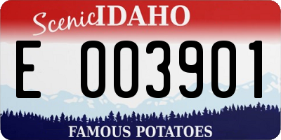 ID license plate E003901