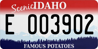 ID license plate E003902