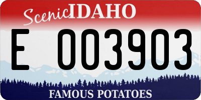 ID license plate E003903