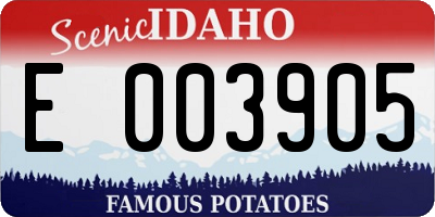 ID license plate E003905