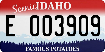 ID license plate E003909