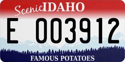 ID license plate E003912