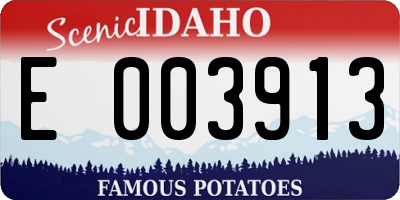 ID license plate E003913