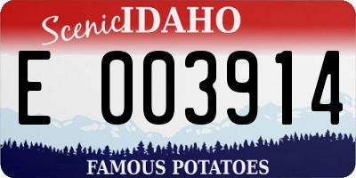 ID license plate E003914