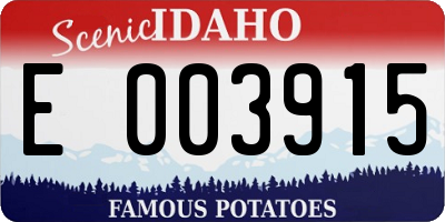 ID license plate E003915