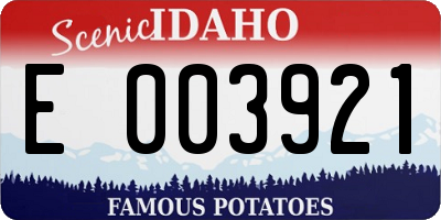 ID license plate E003921