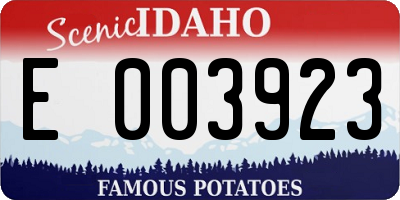 ID license plate E003923