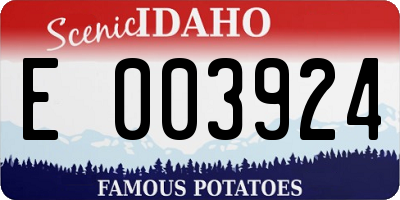 ID license plate E003924