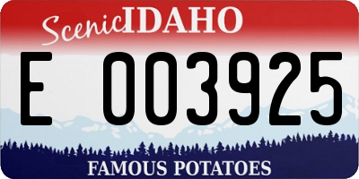 ID license plate E003925