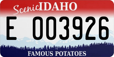 ID license plate E003926