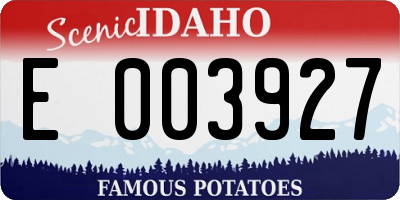 ID license plate E003927