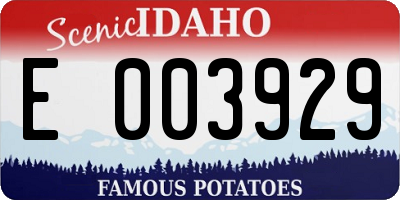 ID license plate E003929