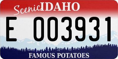 ID license plate E003931