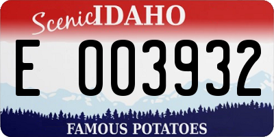 ID license plate E003932