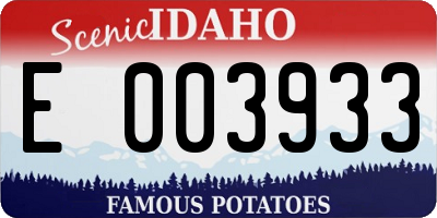 ID license plate E003933