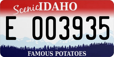 ID license plate E003935