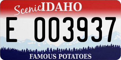 ID license plate E003937