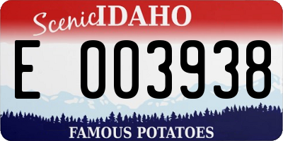 ID license plate E003938