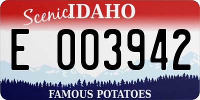 ID license plate E003942