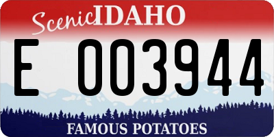 ID license plate E003944