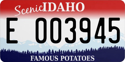 ID license plate E003945