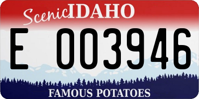 ID license plate E003946