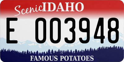 ID license plate E003948