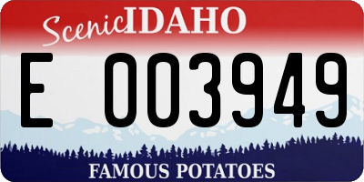 ID license plate E003949