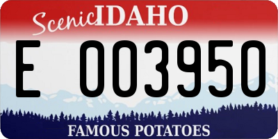 ID license plate E003950