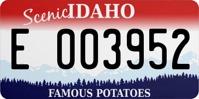 ID license plate E003952