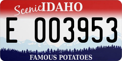 ID license plate E003953
