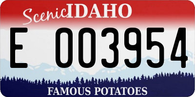 ID license plate E003954