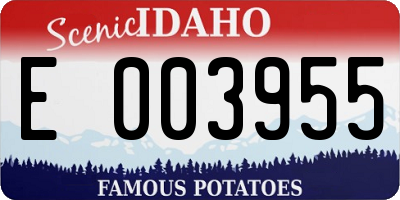 ID license plate E003955
