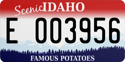 ID license plate E003956