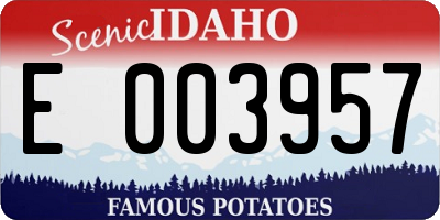 ID license plate E003957