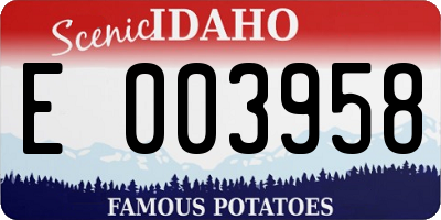 ID license plate E003958