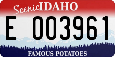 ID license plate E003961