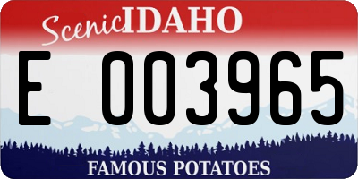ID license plate E003965