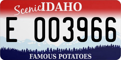 ID license plate E003966