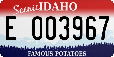 ID license plate E003967