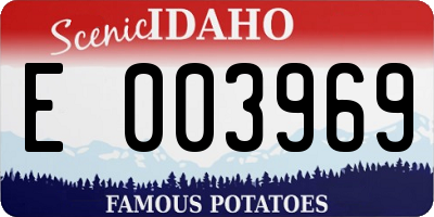 ID license plate E003969